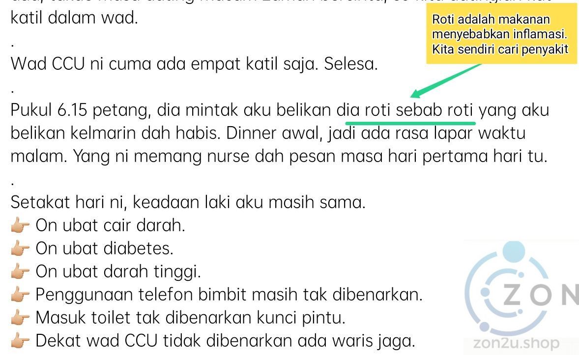 Ini yang berlaku di Malaysia, Roti dianggap makanan sihat.
